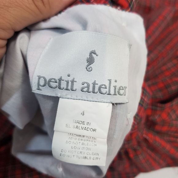 Petit Atelier Smocked royal long sleeve holiday dress toddler girl size 4 - Picture 2 of 10